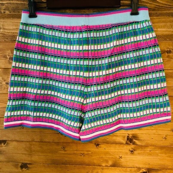 Avington knit stretchy sweater short in Turquoise Shore Mermaid Stripe - Picture 3 of 3